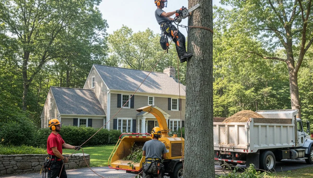 Tree service crew in Andover, MA providing professional tree care and removal services