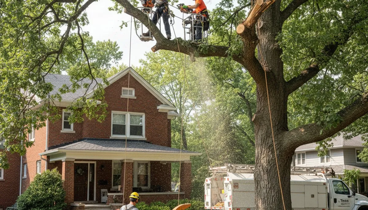 Tree service crew in Andover, MA providing professional tree removal and trimming services