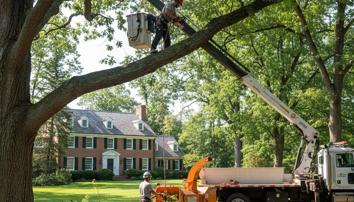 Tree service crew in Andover, MA providing professional tree removal and trimming services